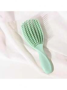 1支大号弧形贝壳发梳，高弹力蓬松顺滑易梳理多功能按摩梳，美发造型套装，理发店居家美容旅行必备美发工具套装，护发产品，头发护理，发梳，美发配件 - 彩色 - 查看 5