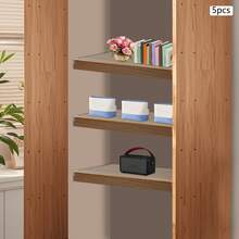 ZHFEISY 5Pcs Wire Shelf Covers, Foamed PVC Wire Rack Covers Removable Closet Pantry Shelves Cover 5mm Thicken Organizer Liners - Dark Wood Color - View 3
