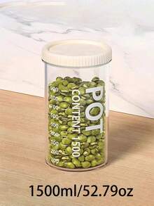 1个密封食品储物罐，厨房储藏罐，适用于谷物和麦片，透明塑料容器，5个隔间可存放各种谷物和麦片，透明塑料罐和盒子，用于干货储存 - 彩色 - 查看 10