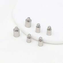 Cord Ends Caps Leather Cord Clasp For DIY Tassel Bracelet Necklace Pendant Jewelry Making - Bạc - Xem 7