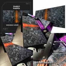 150RADZ Mousepad Gamer XXL 100x45cm DIABLOPUERTA MatAlfombrilla para Ratón Mousepad de Escritorio Grande y Antideslizante para Gamer Ordenador PC Laptop - Tipo de Enchufe B Japonés (100V) - Ver 3