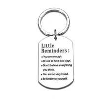 1pcs Stainless Steel Small Reminder Keychain Engraved With Inspirational Quotes For Women And Men Ideal Birthday Christmas Gift For Best Family Party Favors Pack - Silver - View 6