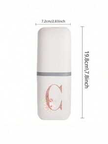 1pc Rose Gold A-Z Letter White Portable Toothbrush Holder, Keeps Your Toothbrush Clean And Convenient To Carry! Travel Toothbrush Rack, Portable Toothbrush Cup Cover, Suitable For Travel, Camping, Business Trip - White - View 10