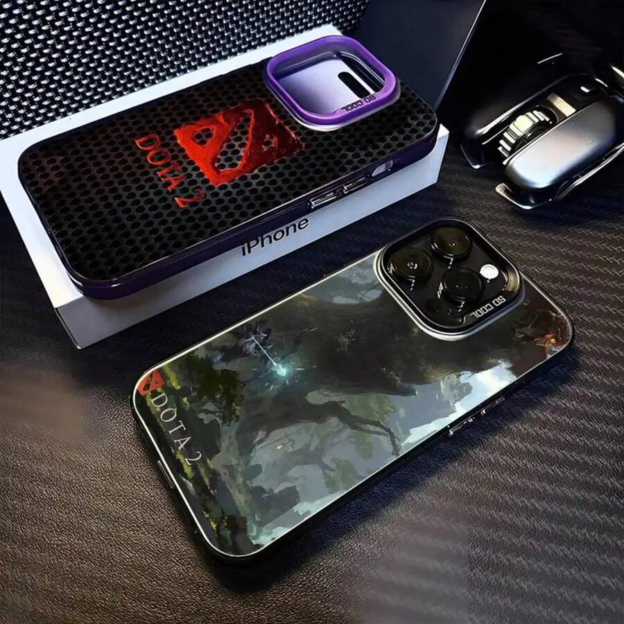 Funda de Teléfono 2 Cool Game para 17,16,15,14,13,12,11,Pro,MAX Cubierta Negra Mate a Prueba de Golpes - z3 - Ver 1