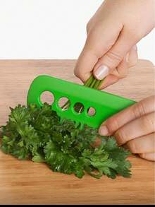 1pc ABS Leaf Peeler, Simple Green Portable Leaf & Herb Peeler, Suitable For Kitchen