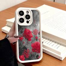 Funda de teléfono de moda, compatible con varios modelos de ,  y , funda de teléfono con patrón de rosas rojas para , , funda de teléfono , regalo de funda de pareja para novio o novia, regalo de San Valentín o cumpleaños, este es un regalo popular para amigos o socios, adecuado para ocasiones de negocios. Duradera, resistente a las manchas y a las huellas dactilares, esta nueva funda para teléfono para hombres y mujeres es un gran regalo. - Negro - Ver 3