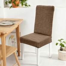 Chair Covers For Dining Chairs Stylish Carved Well Pattern Removable Washable Universal Stretch Chair Slipcovers - Rust Brown - View 3