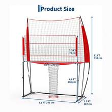 Volleyball Net System 8x11 Feet, Height Adjustable (6.5–8 Feet), Portable And Robust Net Set With Carrying Bag, Quick Setup For Outdoor And Indoor Training - Lưới bóng chuyền cao thấp 8*11 - Xem 2