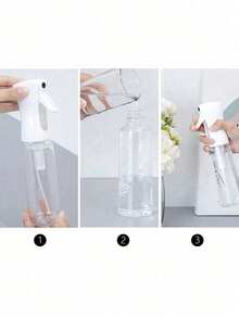 1个高压喷雾瓶，200毫升/300毫升/500毫升乳液容器，适用于头发和面部喷雾，高压连续白色自动加压超细雾瓶，美发工具，适用于浴室、卧室、厨房、梳妆台、沙龙、理发店、护发产品，可重复灌装的多用途喷雾瓶 - 彩色 - 查看 9