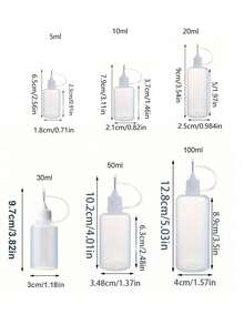 1/3pcs 5-100ml Empty Glue Bottles With Precision Applicator Tips, Refillable, Liquid Dispenser Bottles/Dropper Bottles, Easy Squeeze Applicator, Suitable For Paper Crafts DIY, School - Multicolor - View 6