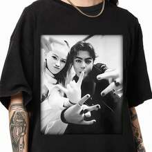 Malachi Barton And Freya Skye Comfort Color Shirt, Disneyland The Rise Of Red Tee, Freya And Malachi Descendants Zombies Worlds Collide Tour - 黑色 - 查看 6