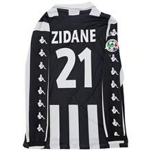 99 00 Juventus Fan Edition Retro Home 21 Jersey Zidane Long Sleeve Jersey Black And White Vintage - 白色 - 查看 2