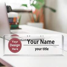 Customized Acrylic Desktop Nameplate - Personalized Office Decor, Suitable For Colleagues, Bosses, Teachers, Nurses - Ideal Employee Appreciation Gift (With Logo), Office Desk Accessory - Multicolor - View 21