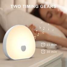 1 Piece White Noise Sleep Aid USB Bedside Monitor, Color Changing And Timer For Bedroom, Relaxation - 白色 - 查看 4
