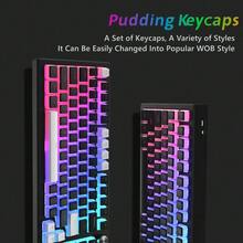 Womier Pudding Keycaps 60 65 75 100 Percent - PBT Shine Through Keycaps,165 Keys Key Cap Set, OEM Profile Custom For Cherry Gateron MX Switches Mechanical Keyboard, Black Purple - Black - View 4