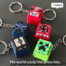 3D Pressure-Sensitive Keyboard Tactile Stress Relief Toy, Movable Model Pendant, Creative Keychain, Desktop Fidget Gadget, Fan Collectible Gift - Multicolor - View 10