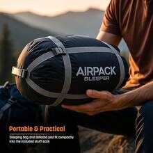 Sleeping Bag With Built-In Pad (AirPack Sleeper) - All-In-One Inflatable Sleeping Pad And Zip-Up Blanket For Camping With Built-In Foot Pump - 藍色 - 查看 9