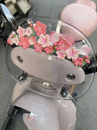 32/16/8pcs Peach Blossom 3D Stereo Resin Stickers, Suitable For Electric Vehicles, Motorcycles, Mirrors, Computers, Refrigerators, Car Interiors, Home Decor Flower Decorative Stickers