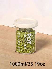 1个密封食品储物罐，厨房储藏罐，适用于谷物和麦片，透明塑料容器，5个隔间可存放各种谷物和麦片，透明塑料罐和盒子，用于干货储存 - 彩色 - 查看 8