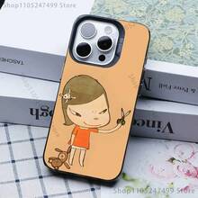 Funda de teléfono Cute Y-Yoshitomo N-Nara para iPhone 17 16 15 14 13 12 11 Ais/Pro/Max/Plus, cubierta negra de TPU - z2 - Ver 3