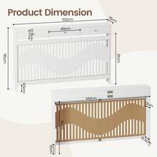 Jooli H Radiator Cover With Drawers, White Wooden Radiator Shelf Pipe Covers Cabinet With Wavy Grill For Living Room Bedroom Hallway - White - View 4