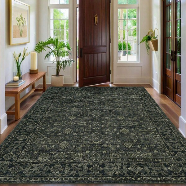 Vintage Boho Area Rug Washable Runner Rug Soft Low Pile Pastel Carpet For Living Room Bedroom Nursery Farmhouse