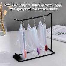 150 Pcs Nail Swatch Sticks With Ring And Nail Art Display Stand Storage Rack Clear Ballerina Square Stiletto Nail Art Polish Color Display Practice Tips Nail Tech Plies For Home Or Salon Use, Nail Supplies, Makeup, - BlackShelf - Xem 3