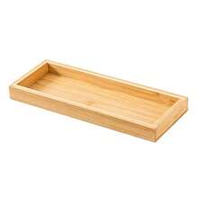1/2/3 piezas Bandeja de bambú para almacenamiento en el baño, bandeja decorativa multiusos con borde para encimera del baño, bandeja de tocador de bambú para pañuelos, velas, joyas, cosméticos, bandeja de té de bambú japonesa, fuente de dulces rectangular de madera, bandeja de madera - Multicolor - Ver 10