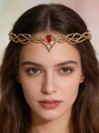 1 Set Corona de princesa bohemia con diamantes brillantes, elegante y encantadora para fiestas y días festivos, coronas, tiaras, coronas de disfraz, tocados, diademas para el Día de San Valentín, accesorios de regalo para el Día de San Valentín