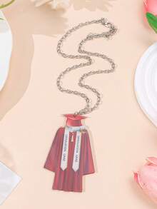 1pc Creative & Fashionable Acrylic Graduation Gown Pendant Necklace, Graduation/Back To School/Teacher's Day Gift, Accessory - Bachelor's Gown - View 3