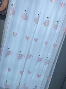 1pc Embroidered Tulle Curtain With Dancing Girl Design, Princess Style For Yoga/Dance Studio - Multicolor - View 8