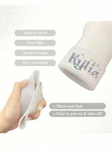 Customization Shinning Name Tags For Water Cups, Personalized Tags, Reusable Daycare Items, Custom Water Bottle Labels, And Customizable Silicone Cup Straps With Labels. These Are Essential Items In Daycare Supplies And Have Anti-Slip And Anti-Scald Functions. - Multicolor - View 2