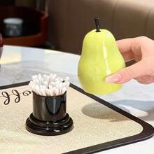 1pc New Apple & Pear Toothpick Holder, Customizable Logo & Text, High-Quality Cotton Swab Storage Box, Cute & Creative Toothpick Dispenser - Multicolor - View 8
