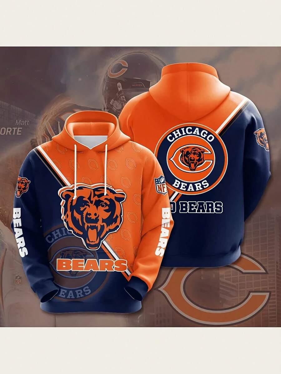Team Print American Sports Hoodie, 3D Printed Men's Fashion Pullover. - Phong cách - Xem 1