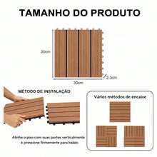 Modular Plastic Deck Flooring, Wood Type, Quick-Fit Installation, For Bathroom, Outdoor Area, Garden, Pool, Balcony, Veranda - teca - Ver 10