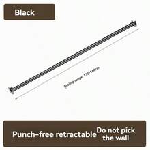 Stainless Steel Closet Clothes Rod, Bathroom Curtain Rod, Garment Hanging Device, Balcony Drying Rack, Curtain Hanging Device, Available In Gold, Black, White, Silver, With Screws