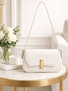 Women's Baguette Shoulder Bag With Short Strap - 白色 - 查看 3