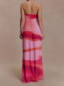 1 chiếc đầm maxi dệt kim kiểu tie-dye thanh lịch, thoải mái dành cho nữ, thích hợp cho tiệc tùng, kỳ nghỉ, du lịch xuân/hè. - Nhiều màu - Xem 2