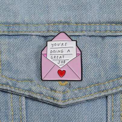 1pc "You're Doing A Great Job" Metal Lapel Pin, Cute Badge For Bags, Clothes, Hats, Thoughtful Gift For Friends