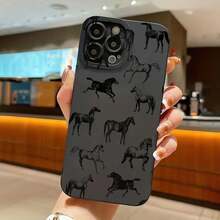 Black Horse Pattern Phone Case Compatible With IPhone 17 Air 16 15 14 13 12 11 Pro Max 14 15 16 Plus XS XR X 8 7 SE2, Soft Shockproof Protective Cover - Multicolor - View 1