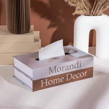 1 pieza Caja rectangular para pañuelos, con tapa abatible - Decoración funcional, gran espacio, tapa de caja de pañuelos moderna y elegante - Caja rectangular para pañuelos, caja de almacenamiento, adecuada para almacenamiento en escritorio de sala de estar, escritorio, sala de estar, dormitorio, baño público y múltiples lugares - Negro - Ver 14