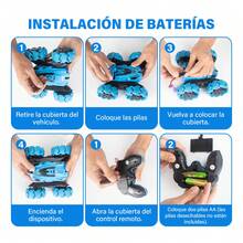 TendenciaCarros Control Remoto Recargable Rotación 360 °   Juguetes NiñoCalidad premium - Azul acero - Ver 6
