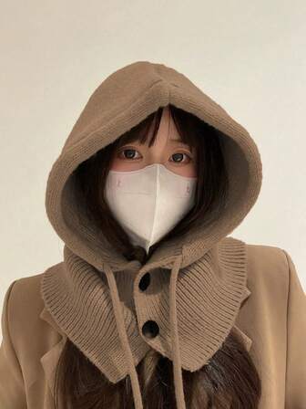 Gorro y bufanda de invierno para mujer, bufanda con capucha multifuncional, bufanda con capucha 2 en 1, gorro pasamontaña de moda, gorro pasamontaña cálido para deportes al aire libre en invierno