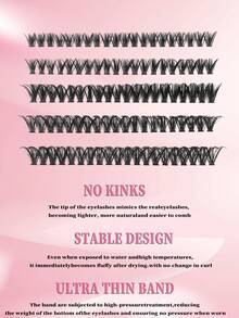 200 piezas de racimos de pestañas de volumen 40D, racimos de pestañas súper suaves de 8-16 mm, extensiones de pestañas en racimos con rizo D, pestañas de ojo de gato esponjosas individuales para principiantes - DD - Ver 7