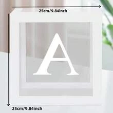 Caja de globo blanco de 25 cm con número "1", caja transparente para decoración de fiesta de cumpleaños, decoración de revelación de género con 26 letras de A a Z B-A-B-Y, caja de globos, suministros de decoración de cumpleaños, creación de ambiente, decoración de fiesta de celebración