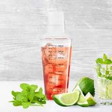 OGGI - Coctelera transparente de 24 onzas/ 700 ml construccion de plastico transparente duradero colador integrado mezclador ideal para bebidas en el hogar kit de camarero accesorios esenciales - Claro - Ver 6