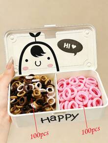 100/200pcs Assorted Multi-Color Scrunchies, Cute Sweet Hair Ties For Girls, Elastic Soft Comfortable Hair Bands, Fashionable Hair Accessories - Multicolor - View 9