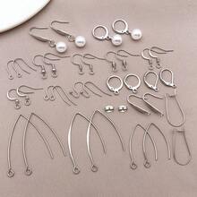 1pack Stainless Steel Earring Hooks Ear Wires French Wire Hooks With Loops Hypoallergenic Fish Hook Ear Wires For DIY Jewelry Making Finding - Silver - View 10