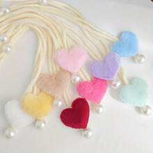 2pcs Elegant Curtain Tiebacks - Soft Pink & White Window Decor With Heart-Shaped Design, For Living Room, Bedroom, Cafe - Polyester Window Treatments For Modern Home Decoration, Curtain Tiebacks For Living Room, Bedroom Accessories