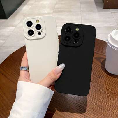 2pcs Black & White Dual-Tone Ocular Shell, Suitable For Apple 17/16/15/14/13/12/11 Series, Galaxy S26/25/24/23/22/21, A56/55/54/36/35/34/16/15/14 Series